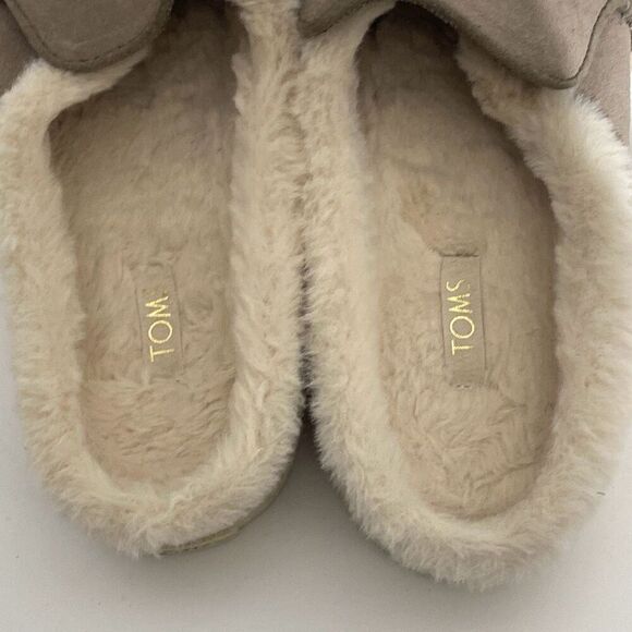 Toms Women's Tan Sunrise Suede Shearling Lined Slip On Mule Sneakers Size 7.5 - Picture 5 of 9